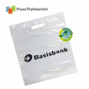 Plastpose med tryk i Bio-degradable materiale. Posetrykkeriet.dk
