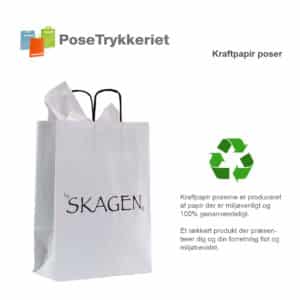 Papirposer med logotryk. Posetrykkeriet.dk