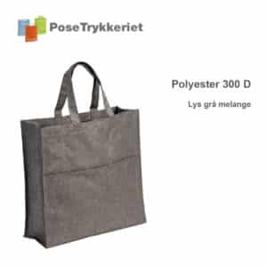 Revisor poser polyester 00D. Lys grå melange, PoseTrykkeriet.dk