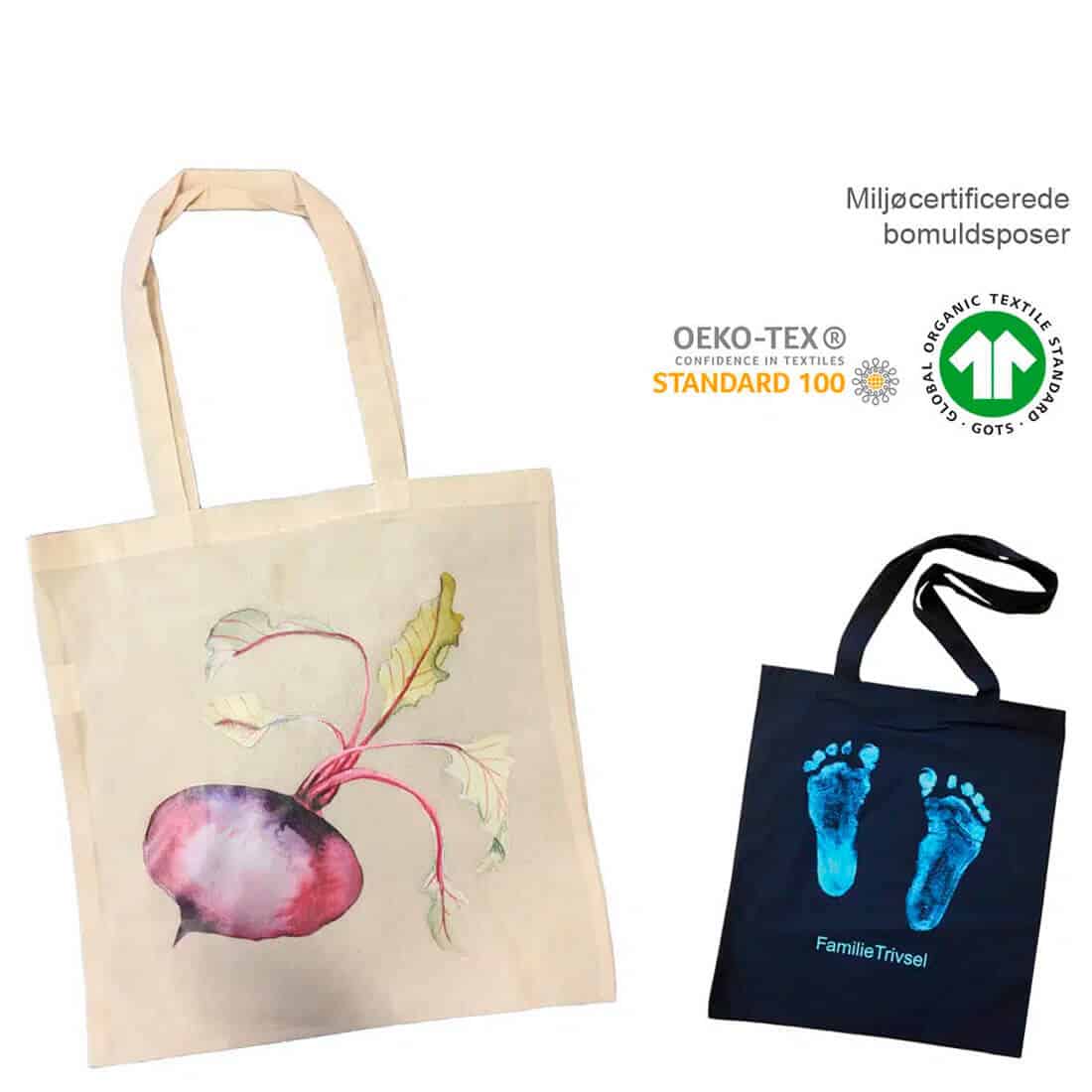 Miljøcertificerede bomuldsposer. Posetrykkeriet.dk