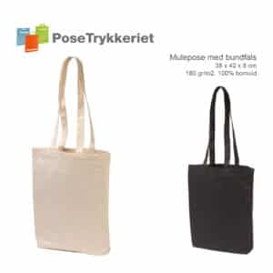 Mulepose med bundfals. PoseTrykkeriet.dk