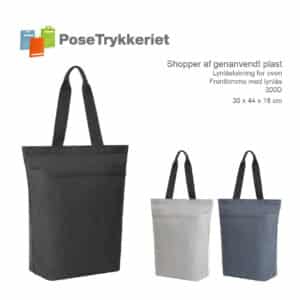 Kraftig shopper af genanvendt plastik. PoseTrykkeriet.dk