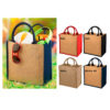 Jute tote pose med farvede sider