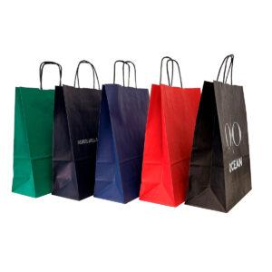 Farvede Papirposer Med Tryk